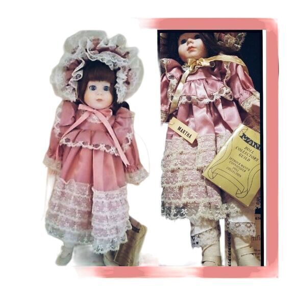 Seymour Mann Porcelain Doll‎ "Martha" Limited Edition 1989 Pink Dress Lace Hat - Picture 1 of 4